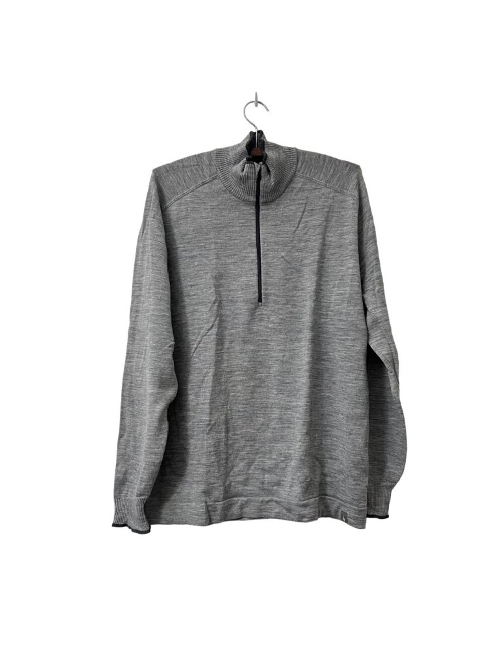 Smartwool Gray 1/4 Zip Merino Wool Mock Neck Pullover Sweater Mens Size L